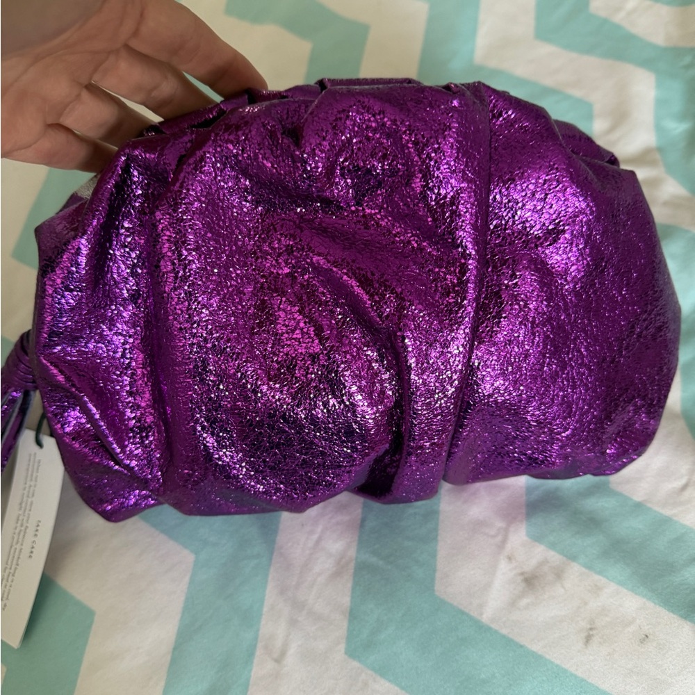 Rebecca Minkoff Metallic Purple Clutch
